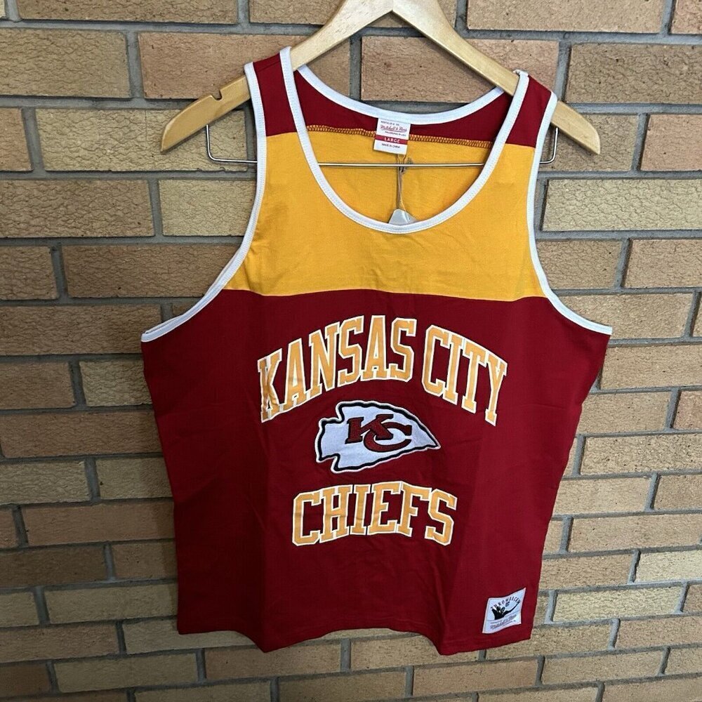 NWT Mitchell & Ness Kansas City Chiefs Heritage Colorblock Tank Top Men’s Large